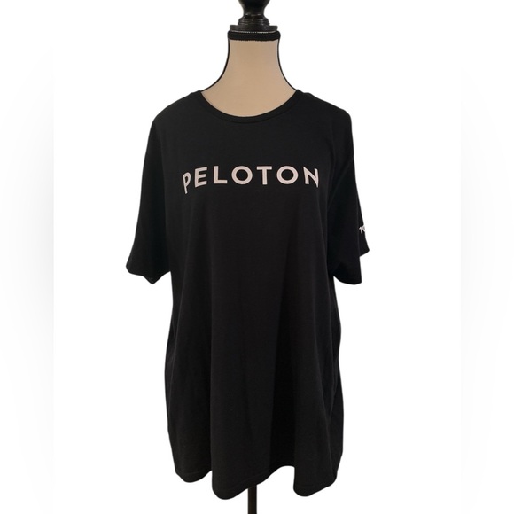 Peloton Black Tee with White Logo - Picture 1 of 5